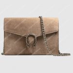 Gucci Dionysus Suede Mini Chain Bag Taupe