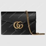 Gucci GG Marmont Leather Mini Chain Bag Black