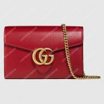 Gucci GG Marmont Leather Mini Chain Bag Red