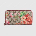 Gucci GG Blooms Supreme Zip Around Wallet Antique Rose