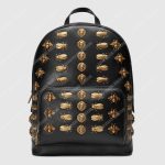 Gucci Animal Studs Leather Backpack Black