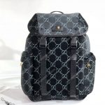 Gucci Medium GG velvet backpack Dark Blue