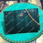 Gucci Ophidia Small Snakeskin Shoulder Bag Emerald