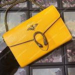 Gucci Calfskin Garden Dionysus Chain Wallet Yellow with Bat