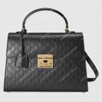 Gucci Padlock Medium Signature Top Handle Bag Black