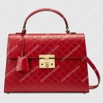Gucci Padlock Medium Signature Top Handle Bag Red