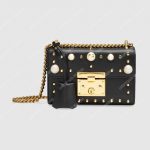 Gucci Padlock Shoulder Bag Black With Pearls