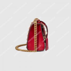 Gucci Padlock Shoulder Bag Red With Pearls - Image 3
