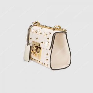 Gucci Padlock Shoulder Bag White With Pearls - Image 3