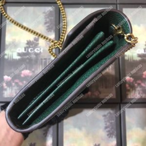 Gucci Calfskin Garden Dionysus Chain Wallet Green with Bat - Image 6