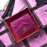 Gucci GG Marmont Card Case Velvet Magenta