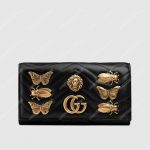 Gucci GG Marmont Animal Studs Continental Wallet