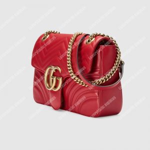 Gucci GG Marmont Medium Matelasse Shoulder Bag Hibiscus Red - Image 4