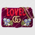 Gucci GG Marmont Medium Velvet Bag Loved Bordeaux