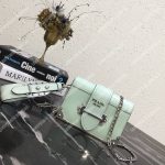Prada Cahier Calf Leather Bag Light Green