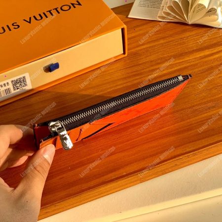 LV Coin Card Holder Orange - Image 5