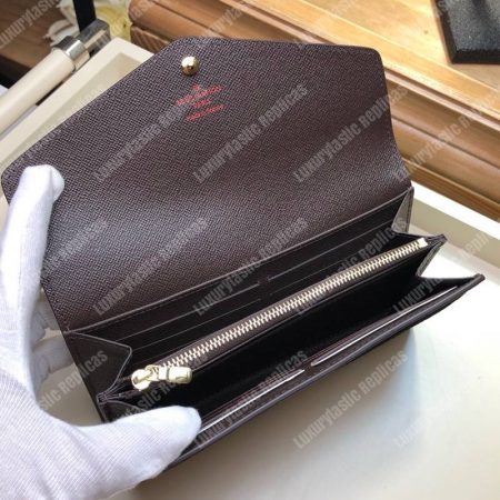 LV Sarah Wallet Damier Ebene Brown - Image 3