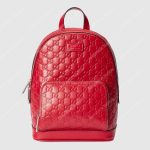 Gucci Signature Leather Backpack Red