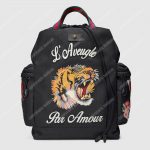 Gucci Embroidered Drawstring Backpack Tiger Black