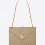 Saint Laurent Large Envelope Chain Bag Dark Beige