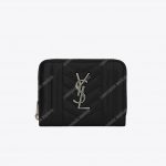 Saint Laurent Compact Zip Around Wallet Black