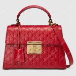 Gucci Padlock Small Signature Top Handle Bag Red