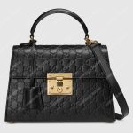 Gucci Padlock Small Signature Top Handle Bag Black