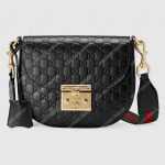 Gucci Padlock Medium GG Signature Shoulder Bag Black
