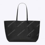 Saint Laurent Shopping Bag Embossed Crocodile Leather Black