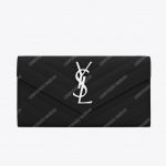 Saint Laurent Monogram Large Flap Wallet Black De Poudre