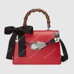 Gucci Lilith Leather Top Handle Bag Red