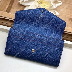 LV Sarah Wallet Monogram Empreinte Leather Marine Rouge - Image 4
