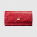 Gucci GG Leather Continental Wallet Hibiscus Red