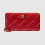 Gucci GG Leather Zip Around Wallet Hibiscus Red