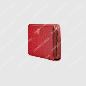 Gucci GG Leather Zip Around Wallet Hibiscus Red - Image 3