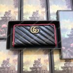 Gucci GG Marmont Zip Around Wallet Black Matelassé