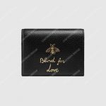 Gucci Animalier Card Case Black with Bee
