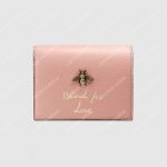 Gucci Animalier Card Case Light Pink with Bee