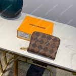 LV Zippy Coin Purse Damier Ebene Rose Ballerine Pink