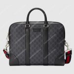 Gucci GG Supreme Briefcase Black/Grey Canvas