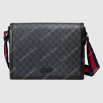 Gucci GG Supreme Flap Messenger Black/Grey