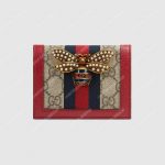 Gucci Queen Margaret GG Supreme Card Case Red