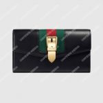 Gucci Sylvie Leather Continental Wallet Black