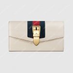 Gucci Sylvie Leather Continental Wallet White