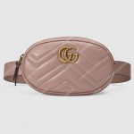 Gucci GG Marmont Matelassé Leather Belt Bag Dusty Pink