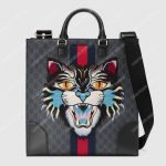 Gucci GG Supreme Tote with Angry Cat Grey/Black