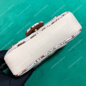 Gucci GG Marmont Matelassé Super Mini Bag Cream Snakeskin Trim - Image 6