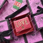 Gucci GG Marmont Card Case Velvet Pink Love