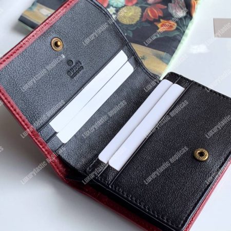 Gucci GG Marmont Card Case Wallet Black Beige - Image 8