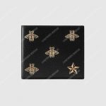 Gucci Bee Star Leather B-Fold Wallet Black